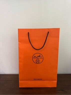 Hermes Large Orange Shopping Gift Bag 17”x11" Paper Bags
